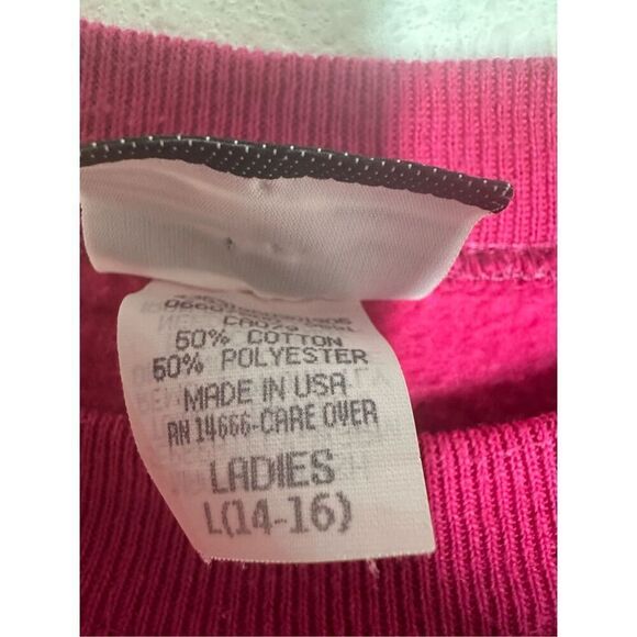 VINTAGE Sturdy Sweats By Lee Sweatshirt Adult L Pink Pullover USA Made 90s Crew - Picture 4 of 11